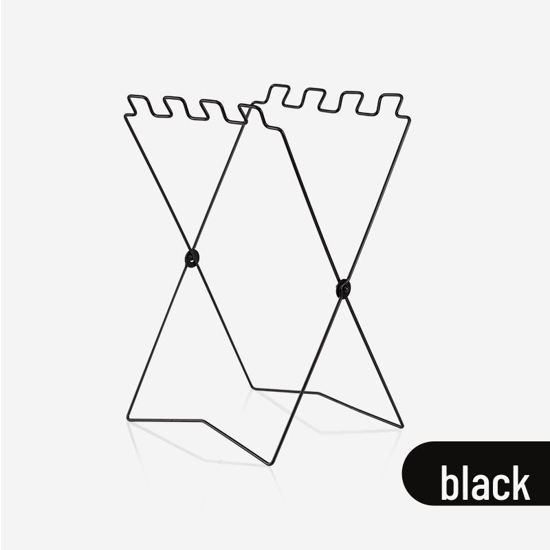 Multifunctional Outdoor Folding Trash Rack: Wrought Iron Stand for Camping and Home Use