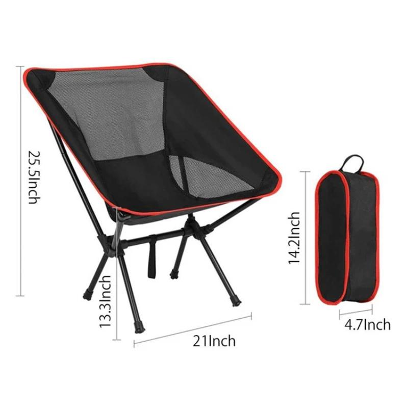Detachable Portable Folding Moon Chair Outdoor Camping Chairs Beach Fishing Chair Ultralight Travel Hiking Picnic Seat Tools Soft and Comfortable