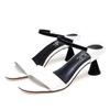 Echte Lackleder-Sandalen für Damen, modische koreanische Version von Schuhen mit hohen Absätzen, draußen tragen, Stiletto-Hausschuhe, Sommer-All-Match-Schuhe für Damen