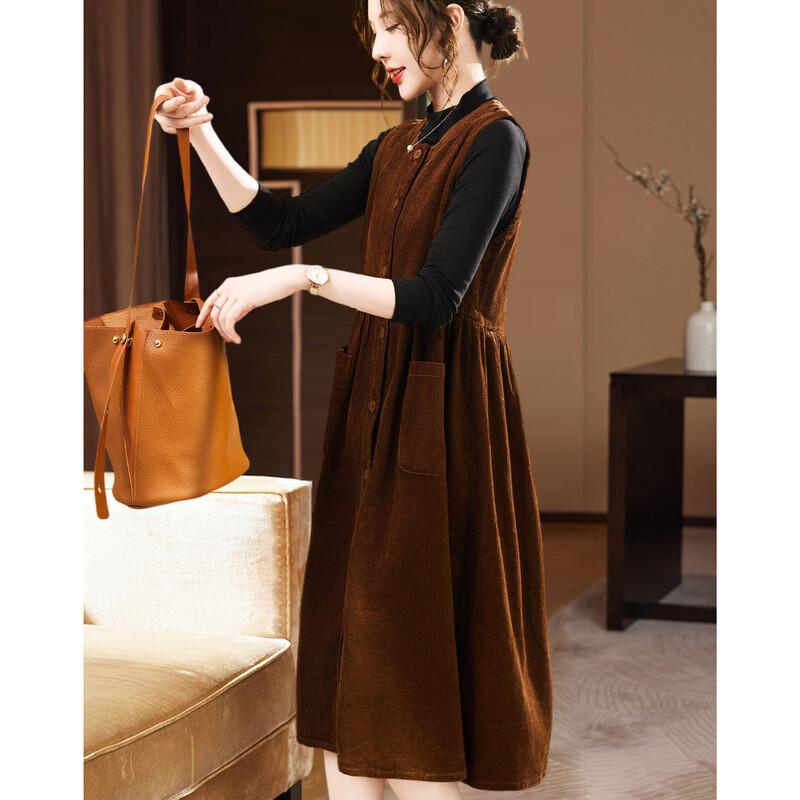 D.F.DEAR Retro Sleeveless Suspender Midi Dress