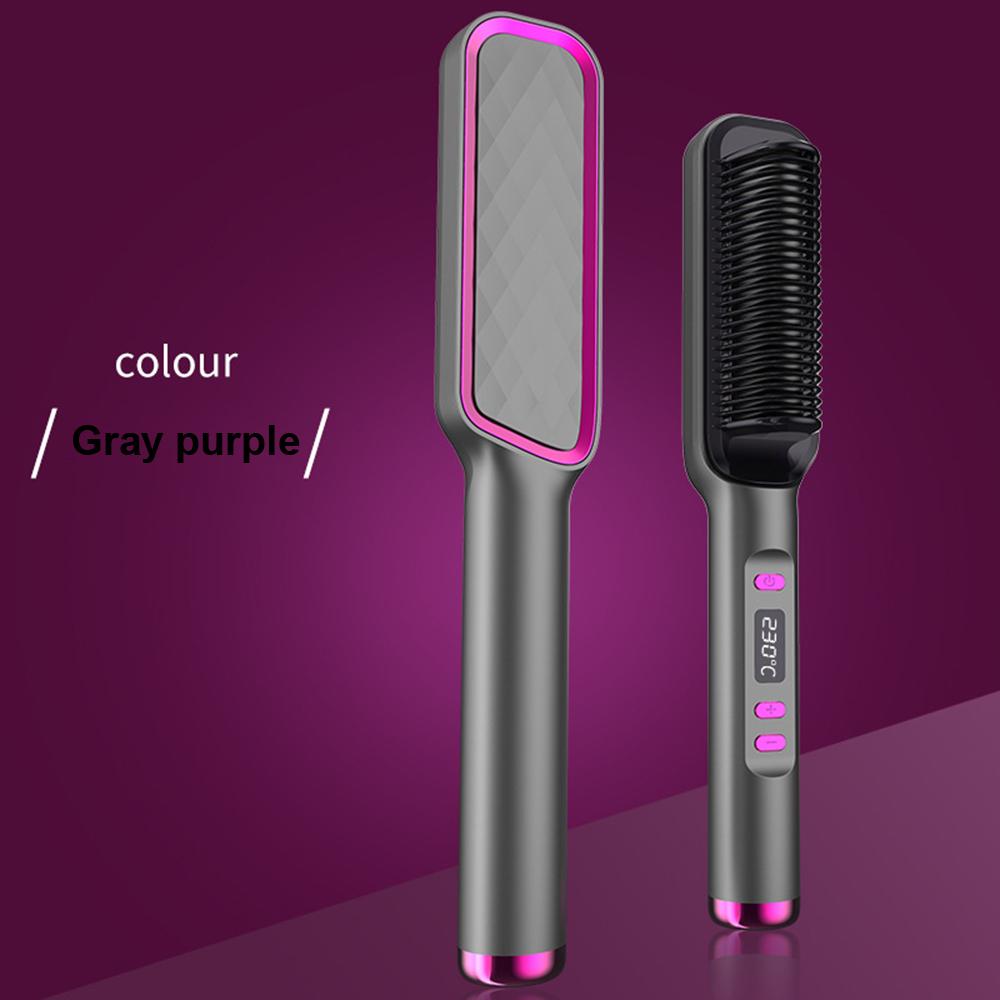 Multifunctional Hair Straightener Comb Anti-Scald Hair Straightening Brush Ceramic Electric Hot Comb with LCD 31 Levels Adjusted