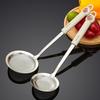 304 Stainless Steel Fine Mesh Spoon Large Slotted Spoon Cute Long Handle Residue Oil Strainer Spoon Colander Kitchen Utensils
