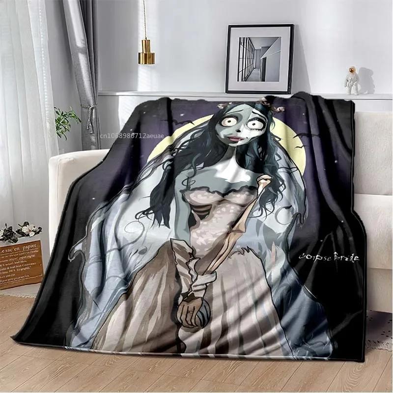 Sorrow Love Story Die Braut des Geistes Decke Hochzeit in der Nacht Decken für Bett Sofa Goth Braut Halloween Decke