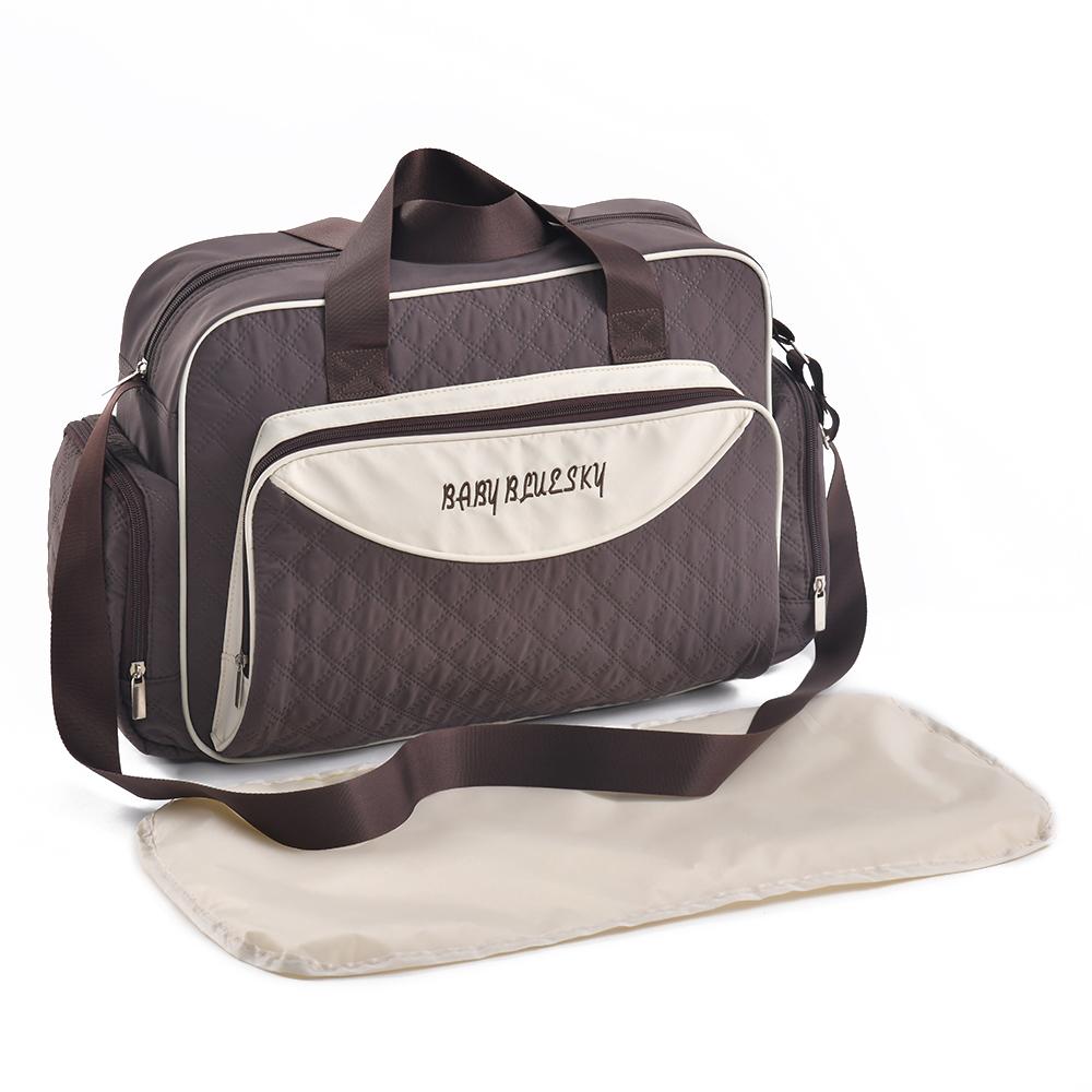 Fashionable And Multifunctional One Shoulder Mommy Bag, Sewing Embroidery, Large Capacity Crossbody Mommy Bag, Hand-Held Diaper
