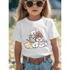 European Sizes Summer Fashion Short-Sleeve T-Shirt for Girls Featuring a Cute Cat Cartoon Print, a Versatile Casual Top
