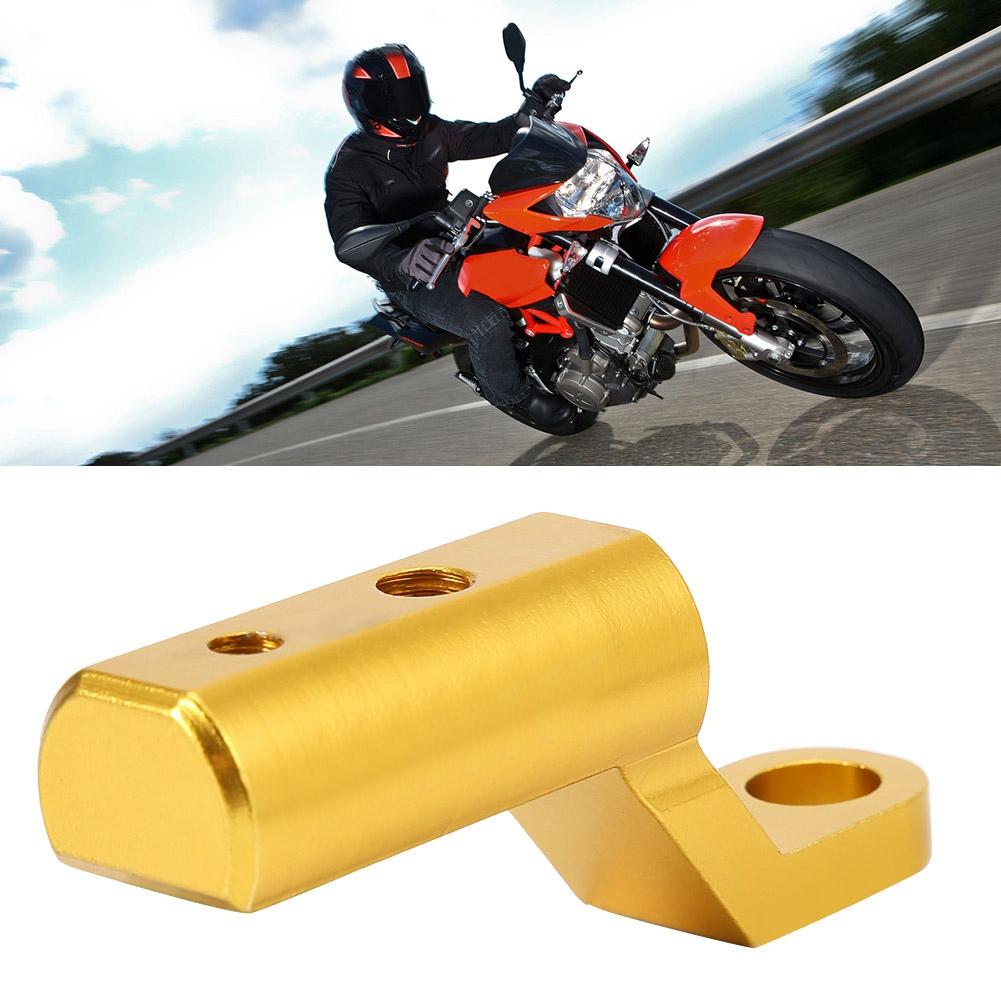 Rearview Mirror Base Extension Mount Bracket Hooks Support Holder for Motorcycles(Golden)