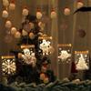 Christmas Lights 3D Hanging Lights Room Decoration Modeling Bedroom Holiday Window Decoration Snowman Snowflake Rectangle