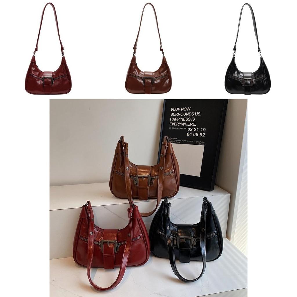 Trendy Pu Underarm Bag For Women In Black Burgundy And Brown With Unique Style