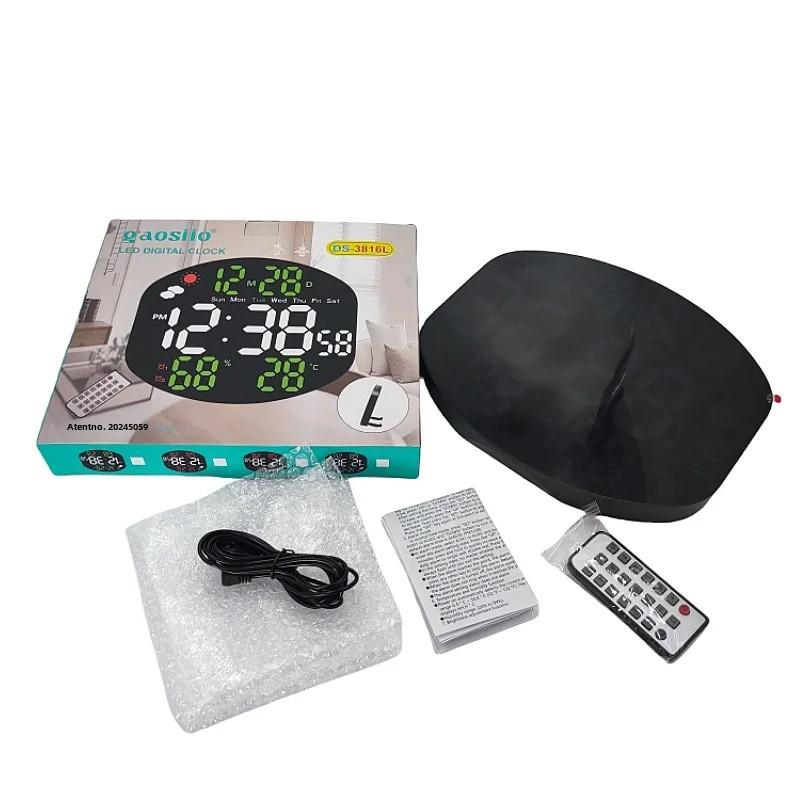 Large Digital Wall Clock Weather Station Forecast TEMP Humidity Date Week Night Mode Table Clock 2 Alarm 12/24H LED Alarm Clock