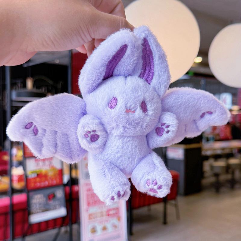 15cm Kawaii Bat Rabbit Plush Toys Cute Bat Rabbit Plush Pendant Keychain Backpack Decor Plushies Stuffed Animals Doll Kids Gift