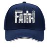 Black And White Snapback Baseball Cap Featuring The Word FAITH a Retro And Easy Adjustable Sun Ha Sandwich Baseball Cap