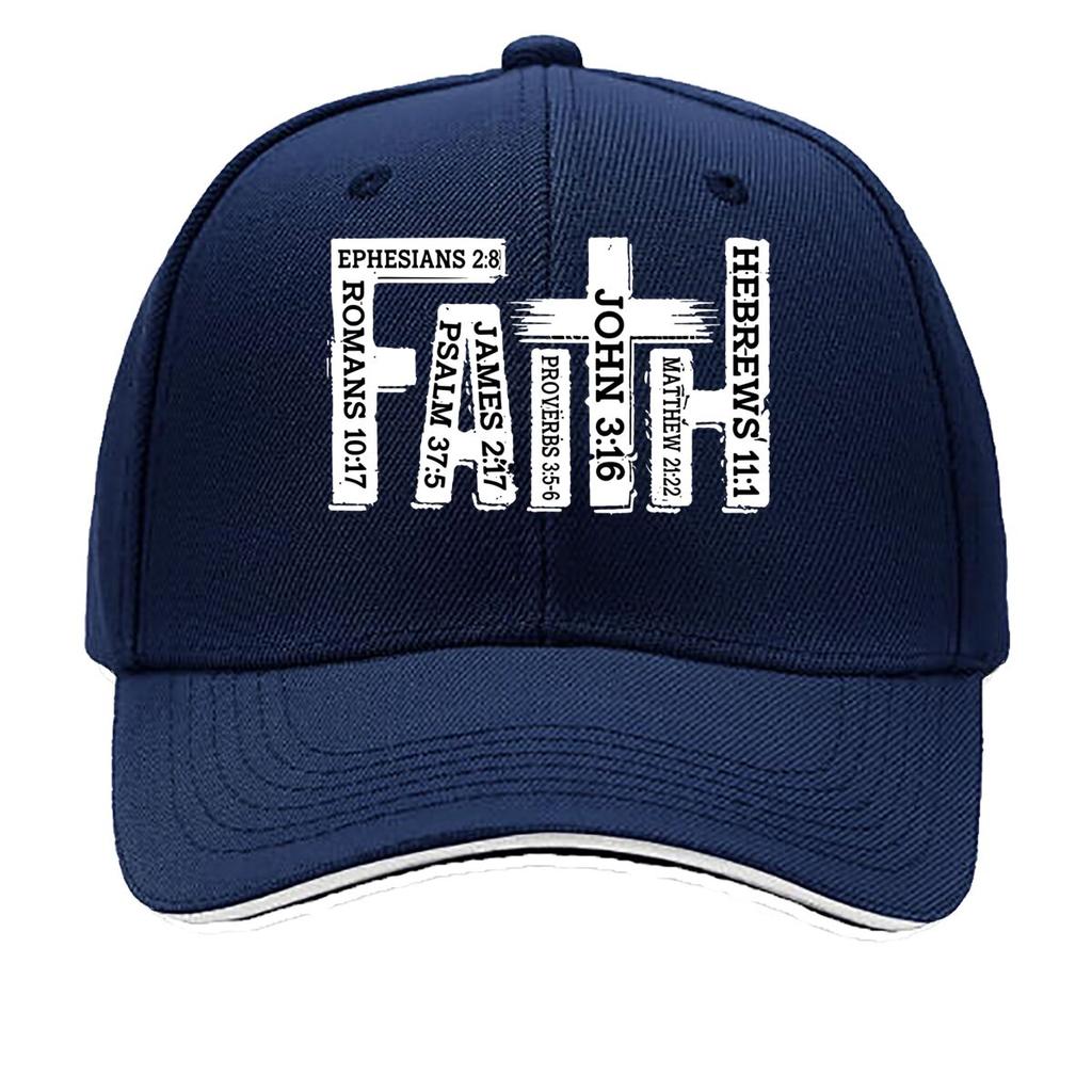 Black And White Snapback Baseball Cap Featuring The Word FAITH a Retro And Easy Adjustable Sun Ha Sandwich Baseball Cap
