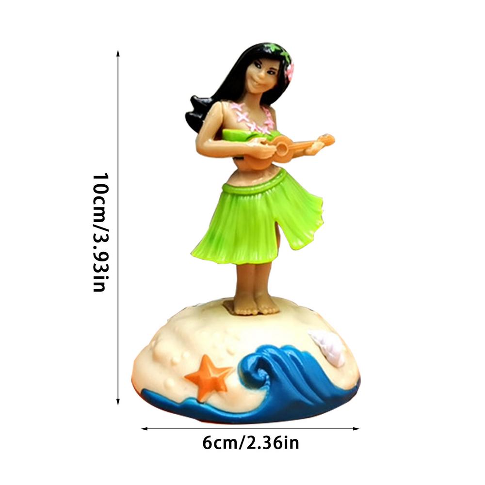 Cartoon Automotive Trim Tabletop Ornaments Hawaiian Girl Dashboard Doll Figurine For Car interior Home Office Desk Bedroom