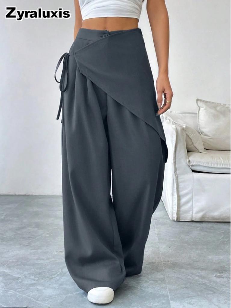 Irregular Wide Leg Pants for Women - New Design Loose Fit Slimming High-End Trousers
