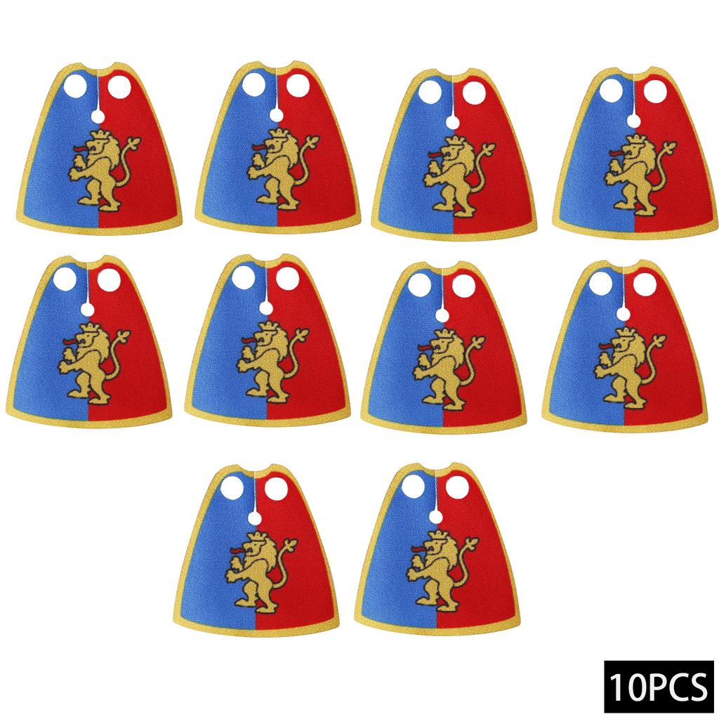 MOC Officer Cape Building Blocks Kit Medieval Lion Knights Figures Accessories Shawl Imitation Fur Cloak Bricks Toys Boys Gift