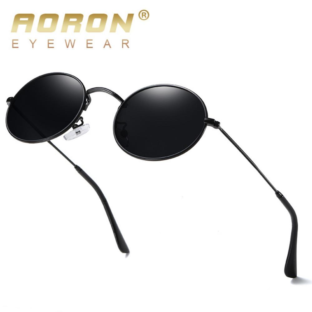 aoron Ochelari de soare Rotunzi Metal Mănuși de soare Polarizați la Modă