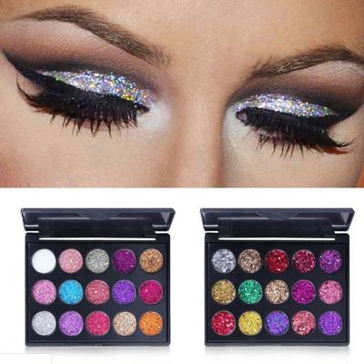 15 Colors Sequin Eye Shadow Palette Shimmer Makeup Eye Shadow Palette Shine Beauty Cosmetic