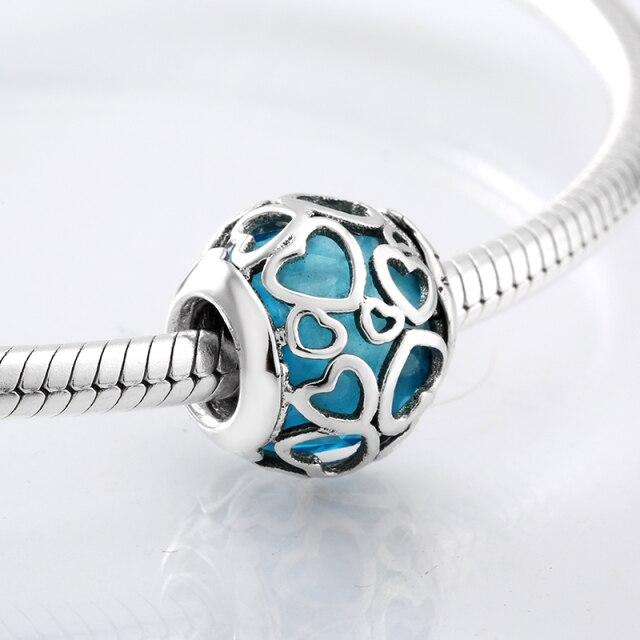 Perles fines en argent sterling 925 de forme ronde La famille est là où l'amour grandit Perles fines à faire soi-même adaptées aux bracelets à breloques originaux Fabrication de bijoux