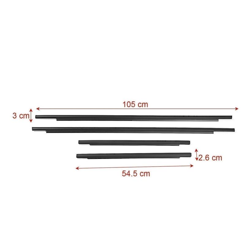 Artudatech 4PCS Window Moulding Trim Seal Belt Weatherstrip For Toyota FJ Cruiser 2007-2009 2010 2011 2012 2013 2014 68162-35073