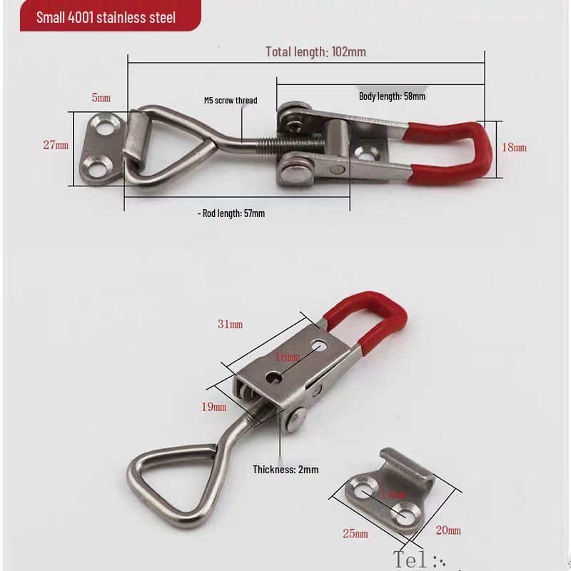 Verstelbare 304 Roestvrij Staal Klemhendel Sluiting Lock Gesp 4001 4002 03