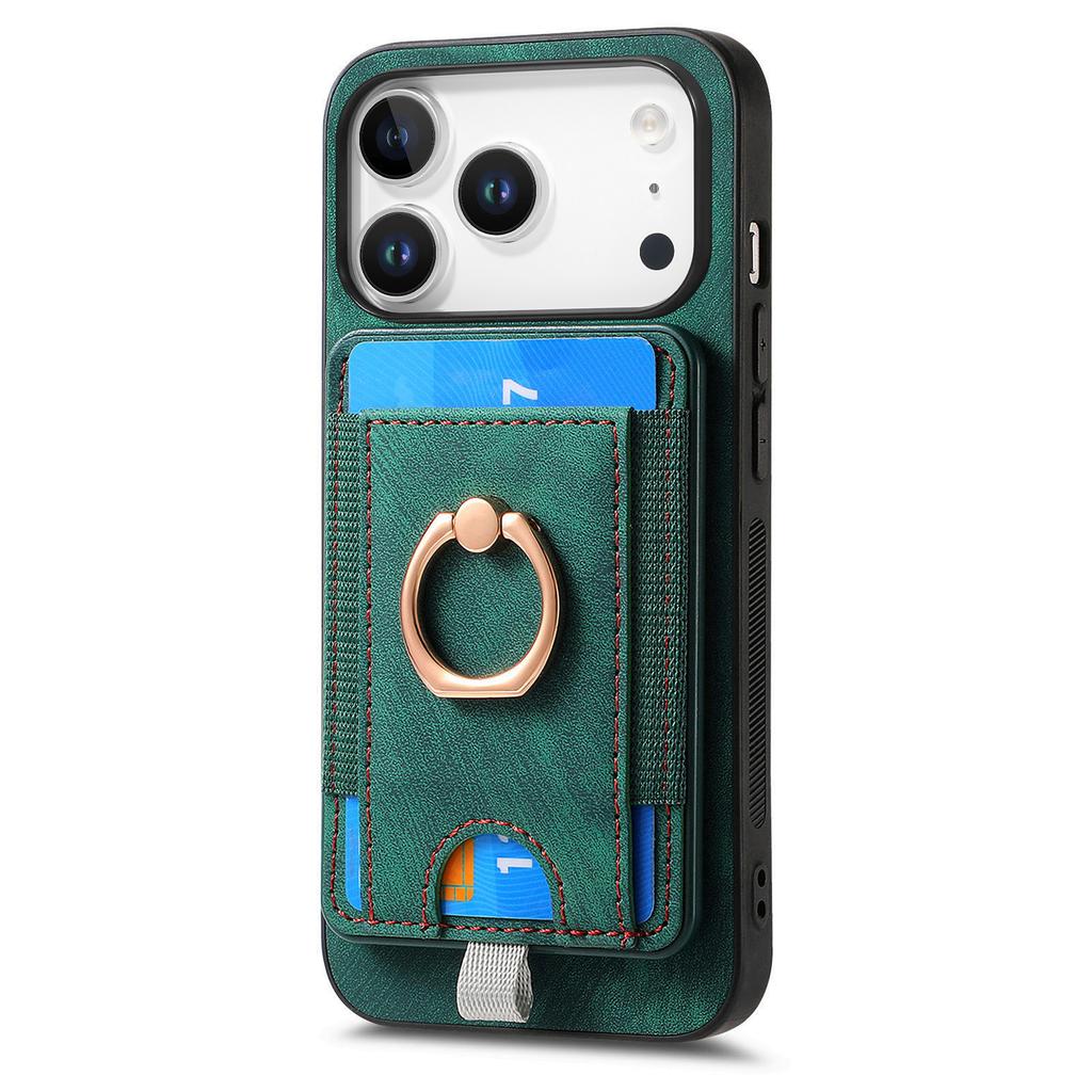 2 In 1 Detachable Vertical Cards Solt Ring Holder Wallet Leather Case For iPhone 17 Pro Max 16 15 14 13 12 11 Plus 16E Cover