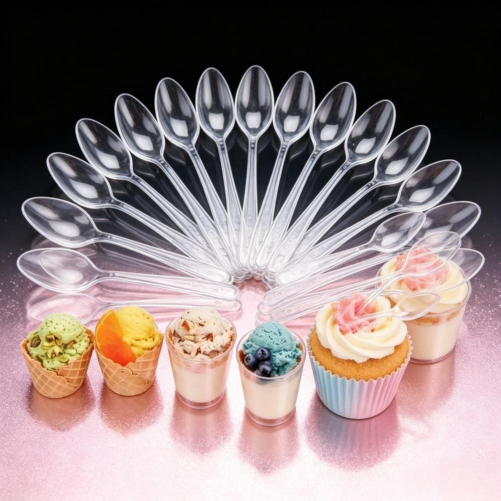 40/120pcs Mini dessert spoons, cake spoons, including ice cream tasting, pudding cake, and mousse spoons, are perfect for bakery shops, cake
