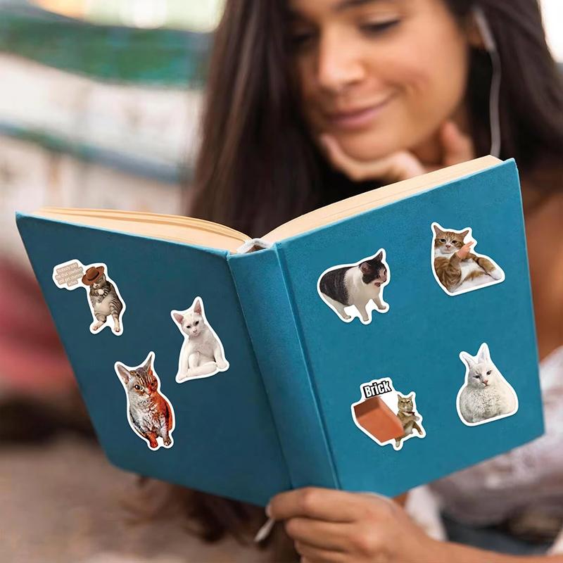 10/30/50pcs Cute Cat Sticker Toys Aesthetic Children Korean Decoration Scrapbooking Stationery School Supplies Toy for Kids TMZ