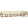 Outdoor Sofa Set with Cushions 6 Pcs Natural and Cream