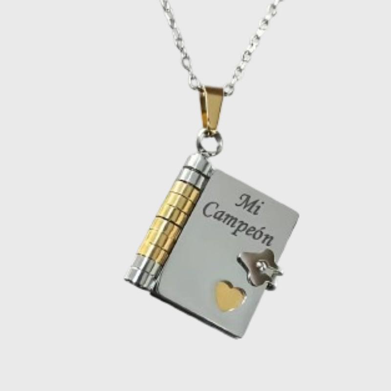 Engraved Titanium Steel Necklace - Fade-Resistant, Emotional Book Pendant, Women's Clavicle Chain Jewelry 