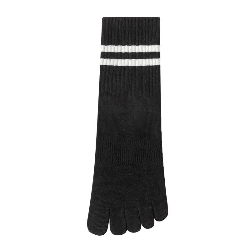 Female Spring and Summer Solid Color Professional Non Slip Pilates Fitness Temperament Yoga Tube Five Finger Socks