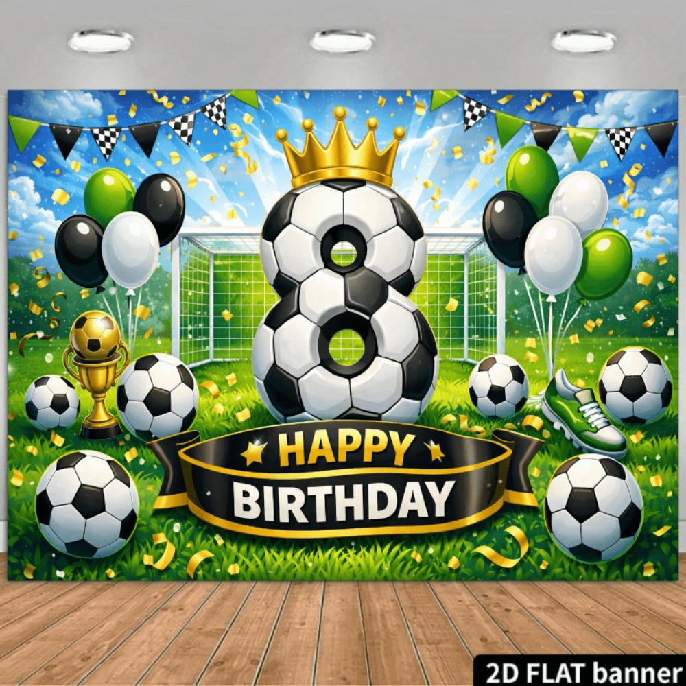 1pc 8-year-old Football Birthday Background Banner Suitable for Birthday Decoration Festival Celebration and Photography Prop