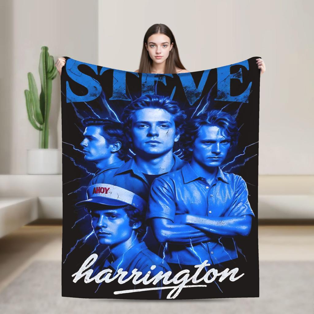 Steve Harrington Tv Series Blankets Warm Soft Funny Plush Throw Blanket For Chair Travel Office Flannel Bedspread Bed Cover
