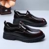 Fashion New men's leather shoes Minimalist casual style Office or business work Adult hot selling suit shoes Thick soled Black Versatile