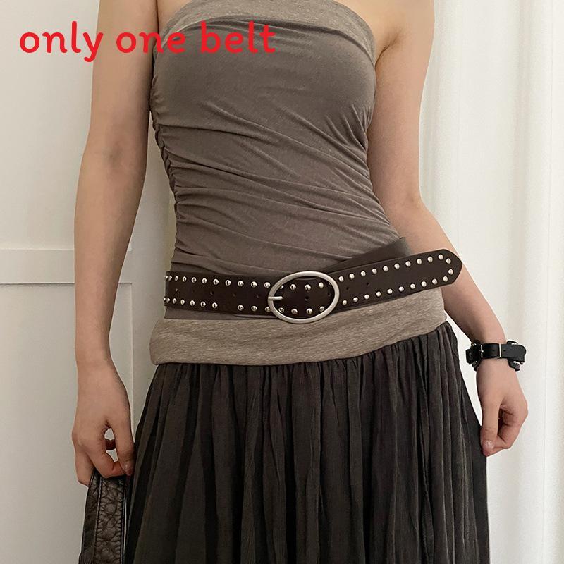 Punk Fashion Pu Leather Belt With Metal Pin Buckle For Women Summer 2025