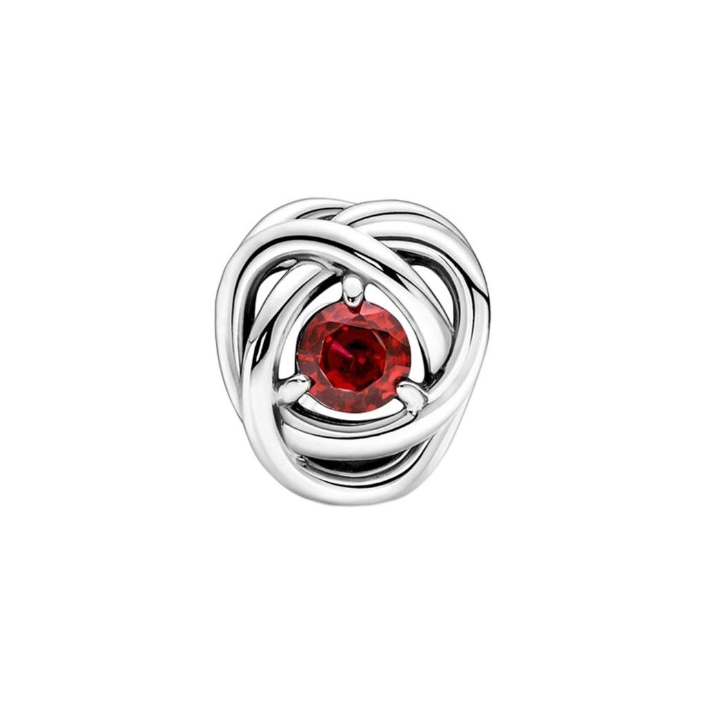 Pandora Moments Eternal Loop Charm Women Jewelry Accessories Red Silver 790065C01