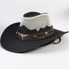 Western Cowboy Hat Men and Women Summer Breathable Sunscreen Visor Hat Big Brim Outdoor Travel Straw Top Hat