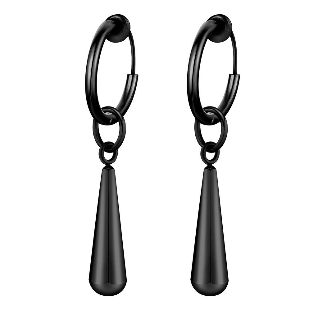 Men Water Drop Earrings Gifts Jewelry, Anti Allergy Stainless Steel Clip Ear Accessory No Piercing