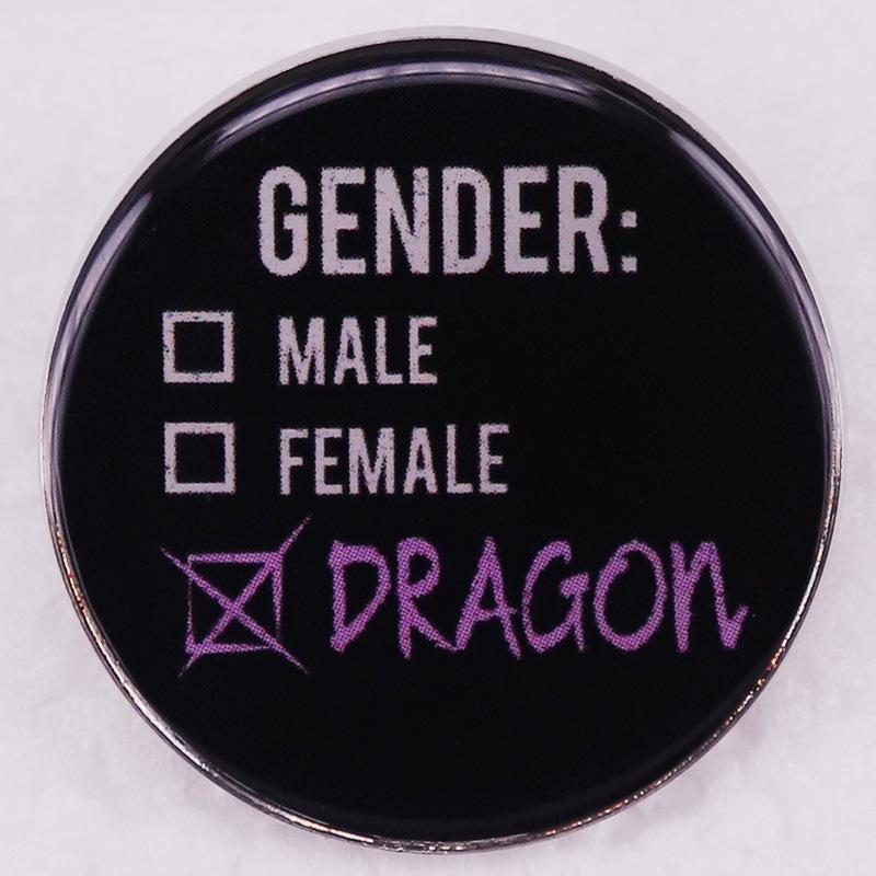 

Dragon Gender-Inclusive Badge Brooch for All Genders
