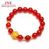 Gold Bracelet Lucky Beads Handmade Lotus Beads Red Agate Bracelet Women's Court Niche Best-Seller On Douyin