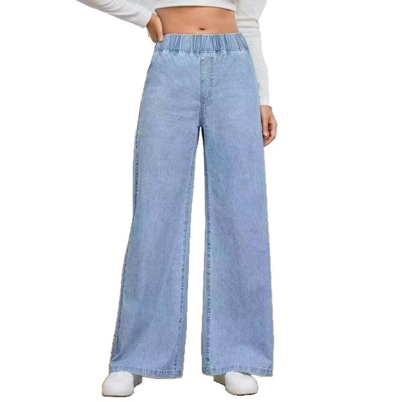 E Hot Sale Light Blue Jeans Women's Clothing Summer New Fashion Loose Trend Long Pants