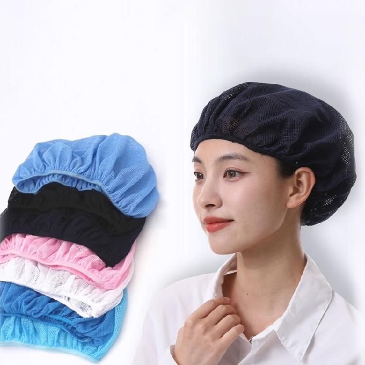 Berretto da lavoro in rete estivo per copertura dei capelli in compiti di fabbrica e cucina, design elastico senza visiera con vestibilità leggera
