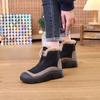 Trendy Color Blocked Short Boots 2024 Winter New Round Head Flat Bottom Casual Warm Short Tube Thick Bottom Women's Cotton Boots