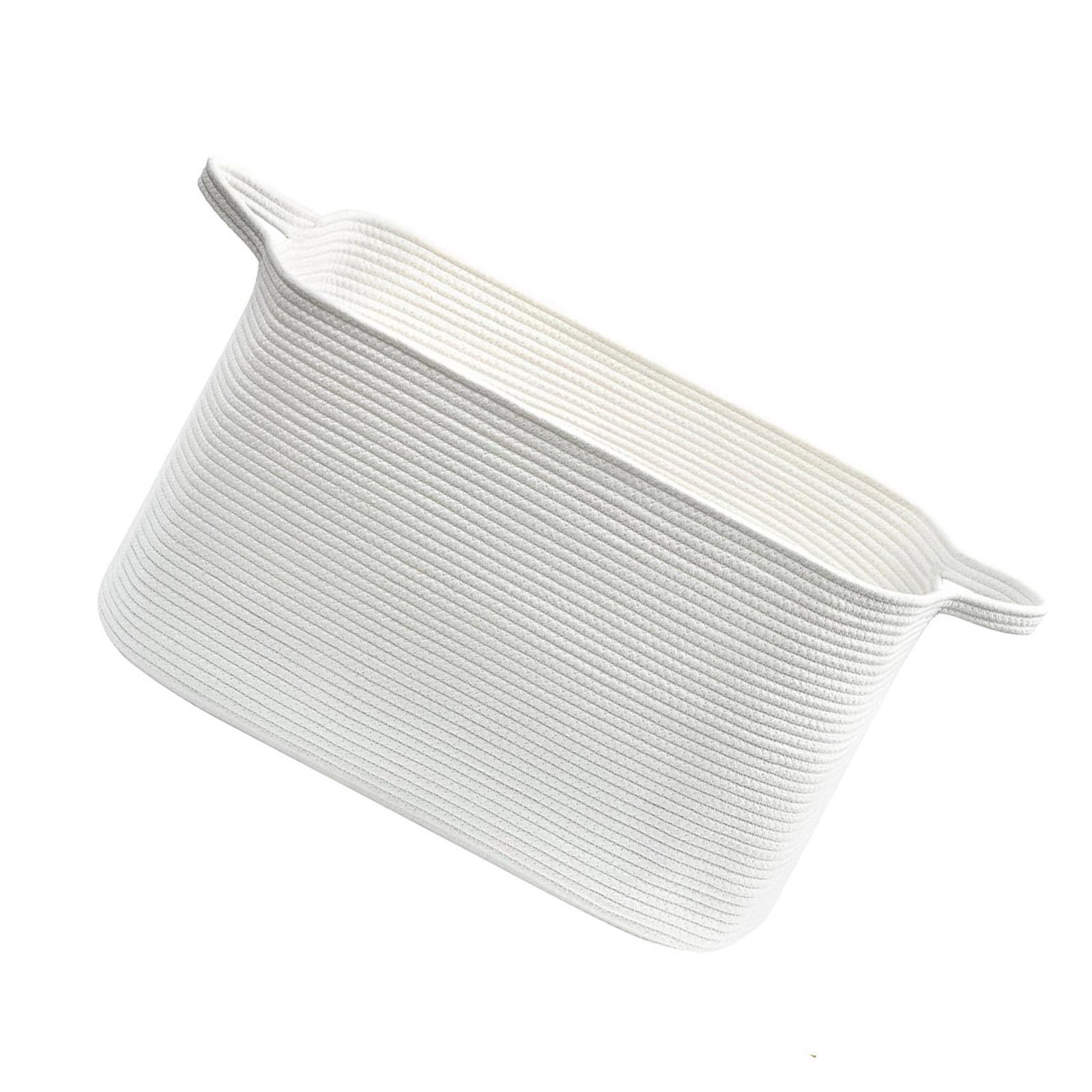 

Декоративная плетеная корзина для хранения на полках, ящик для хранения плетеных хлопковых веревок, органайзер для игрушек, книг, грязной одежды 3