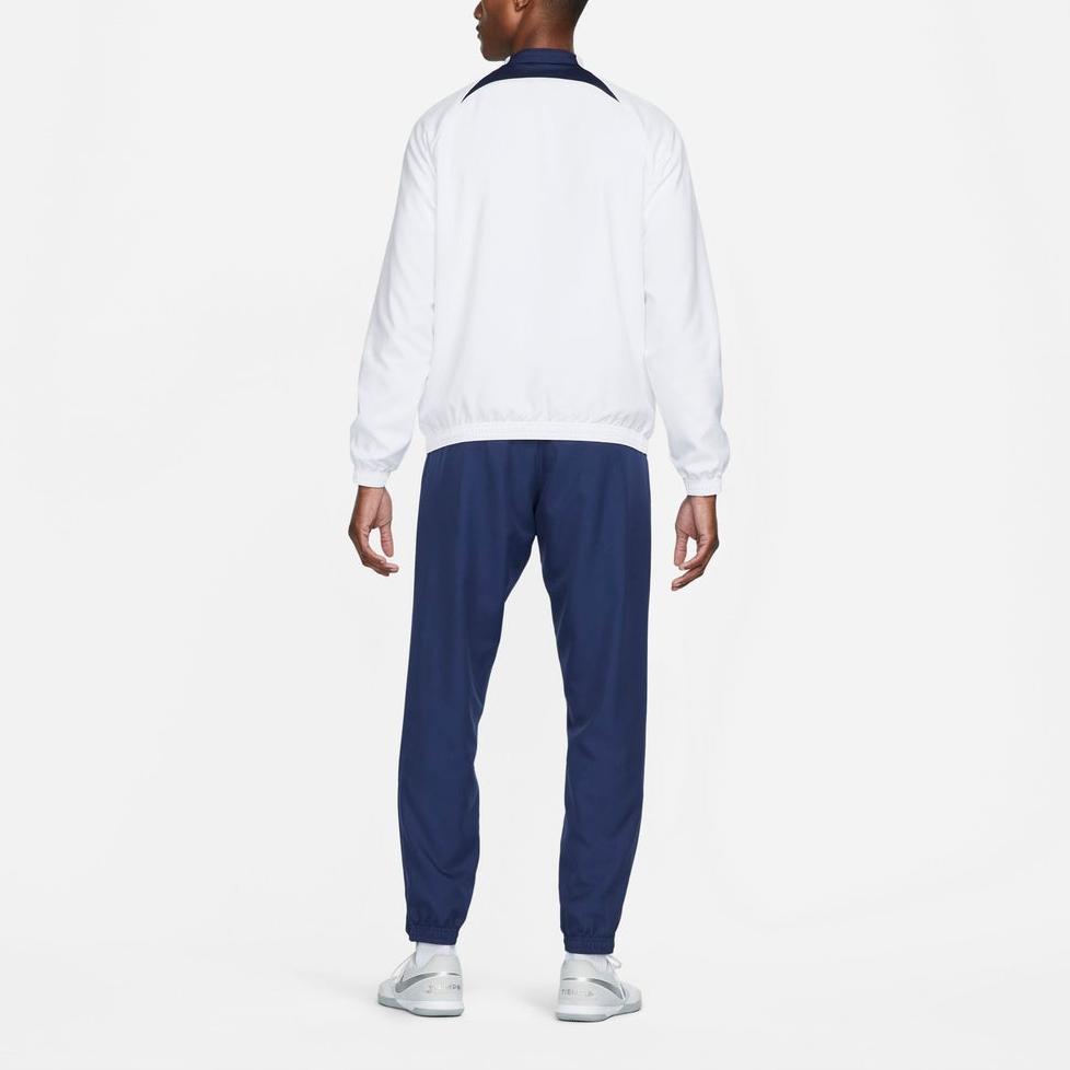 Nike Printed Logo Crew Neck Zip Jacket And Cuffed Sports Pants Set Men Sportswear White Blue DQ8000-101