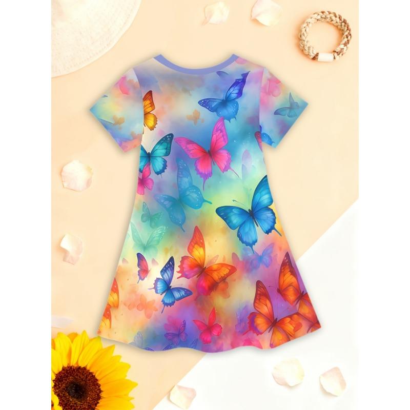 Digital Fashion Fantasy Girl Casual Short Sleeve Dress with Cute 3D Print