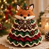 Step by Crochet Tutorial Animal Xmas Tree Kit, Christmas DIY Cute Parent Child Crafting Projects Highland Cow Forest Craft Kit for Beginners, Holiday