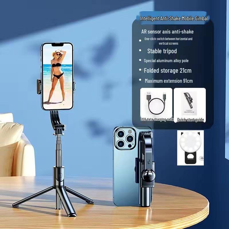 Handheld Multifunctional Mobile Gimbal Stabilizer and Selfie Stick with Tripod for Anti-Shake Live Streaming