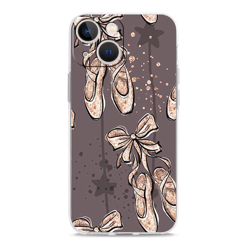 Simple Swan Dance Ballet Luxury Phone Case For iPhone 15 16 14 13 12 11 Pro Max XS X XR SE 7 8 Plus TPU Clear Lens Protect Cover