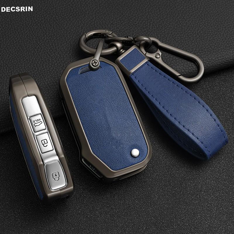 Zinc Alloy + Leather Car Key Case Cover For KIA Ceed 2025 CD Forte 2018 2019 2025 Cerato 2019 K3 Gt Seltos Sportage 2020 Sorento