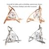 Women Girls Sparkling Crystal Hollow Triangular Zircon Stud Earrings Jewelry